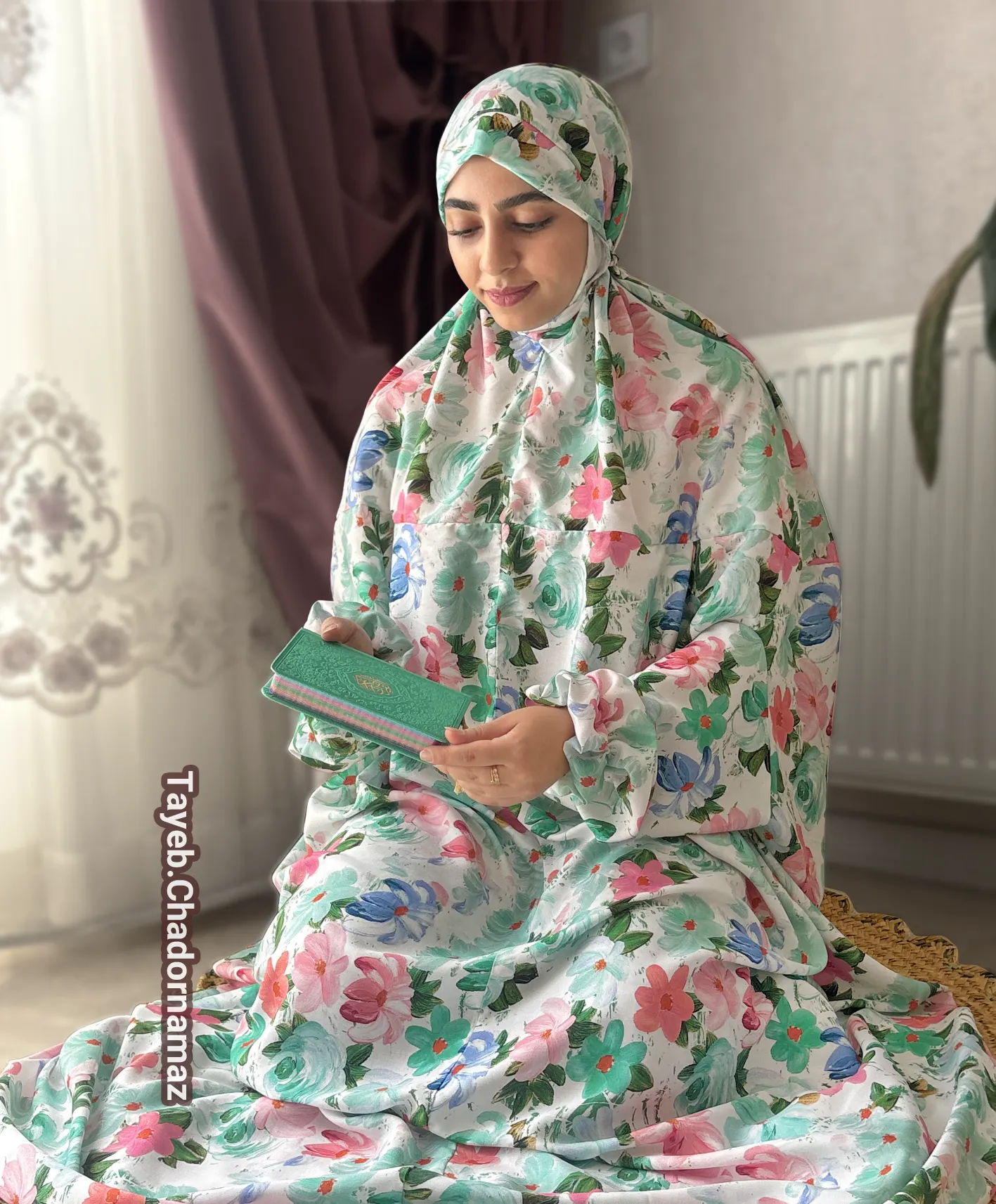 80c7900b-3d1e-409b-b5a4-6b6fb261dcf7 چادرنماز آستین دار مهین - تصویر 1