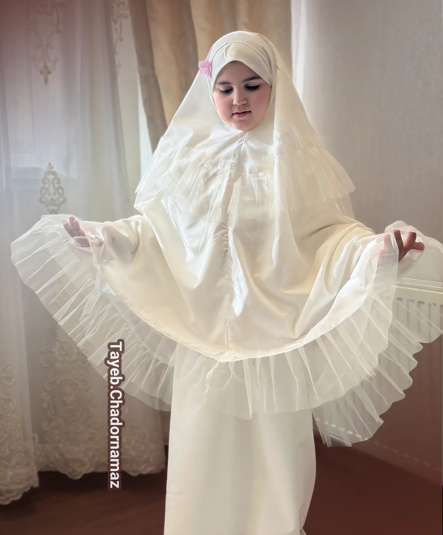 bb83e224-59e5-443c-99c4-f3cd5e588380 چادرنماز دخترانه نباتی - تصویر 1